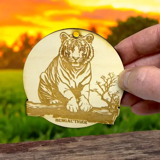 Ornament - Bengal Tiger Raw Wood {5}