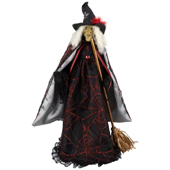 Northlight Spooky Witch with Broom Halloween Figure - 18" Black {3}