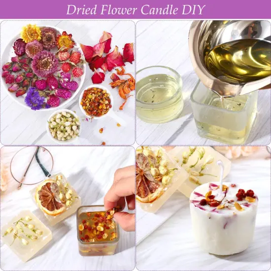 Dried Flowers, 21 Bags 100% Natural Dried Flowers Herbs Kit for Soap Making, DIY Candle, Bath, Resin Jewelry Making - Include Lavender, Don't Forget Me, Lily, Rose Petals, Jasmine and More {4}