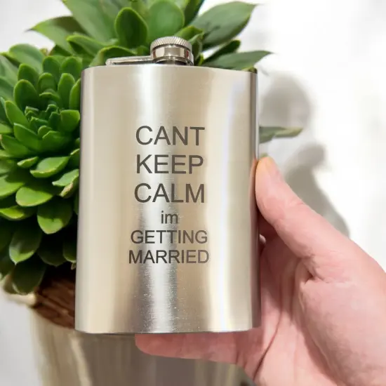 8oz Can't Keep Calm I'm Getting Married Stainless Steel Flask {4}