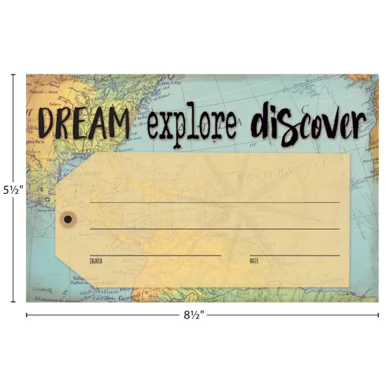 Travel the Map Dream Explore Discover Awards, 30 Per Pack, 6 Packs {5}