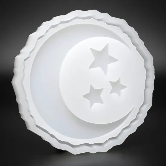 Handmade Moon and Stars Coaster Silicone Mold {2}