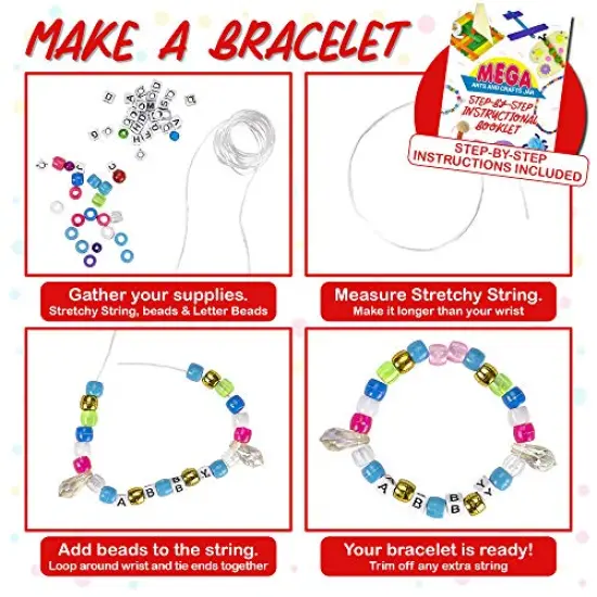 1000+ Piece Set Mega Kids Crafts and Art Supplies Jar Kit- Instructional Booklet Included - Glitter Glue, Construction Paper, Colored Popsicle Sticks, Googly Eyes, Pipe Cleaners {4}