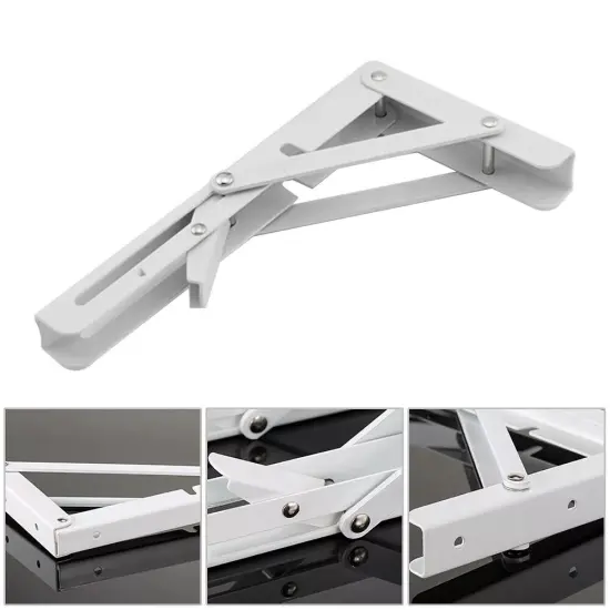 Kitcheniva 2 Pcs Heavy Duty Wall Mounted Folding Shelf Brackets 14 inch - silver {4}