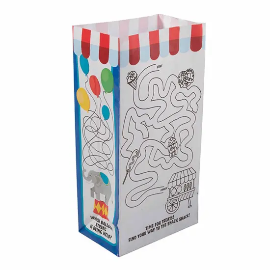 Medium Carnival Activity Paper Treat Bags 5" x 3 1/4" x 10" {4}