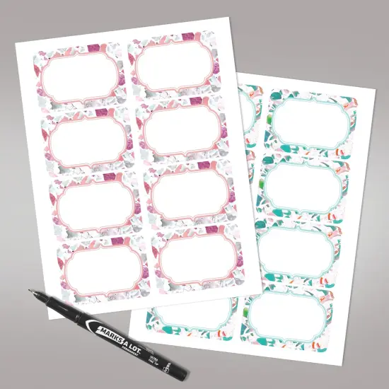 Avery Adhesive Name Tags, Terrazzo, Teal & Rose, 2-1/3" x 3-3/8", 80 Name Stickers (80026) {7}