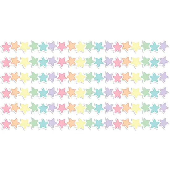 Pastel Pop Stars Die-Cut Border Trim, 35 Feet Per Pack, 6 Packs {1}
