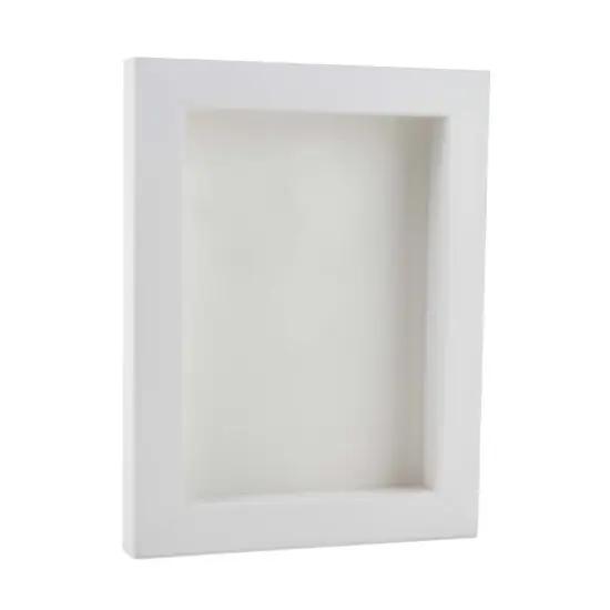 Classic White Wood Shadown Box Frame with Acrylic Front - White Suede Backing, 30 Sizes {2}