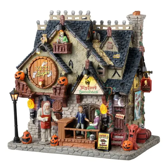 Lemax Spooky Town Halloween Village Bigfoot Brewhaus Building {1}