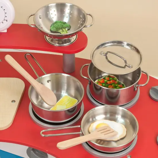 Let's Play House! Stainless Steel Pots & Pans Play Set {4}