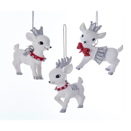 3&ldquo; Baby Deer Ornaments, 3 Assorted {1}