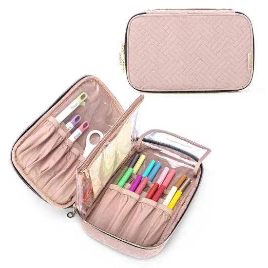 Carrying Case Compatible with Cricut Tools Set, Accessories Organizer Bag for Craft Pens and Basic Tools, Dusty Rose (PATENTED DESIGN) {3}