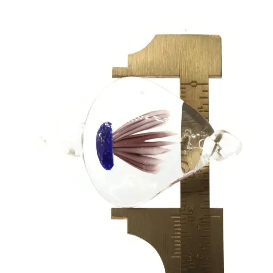 Royal Blue Luminescent Jellyfish Glass Teardrop Pendant {5}