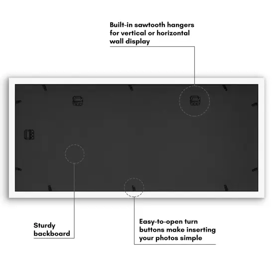 Americanflat 12x28 Collage Picture Frame - Fits One 8x10 Photo, Two 4x6 Photos, and Two 5x7 Photos or One 12x28 Photo {6}