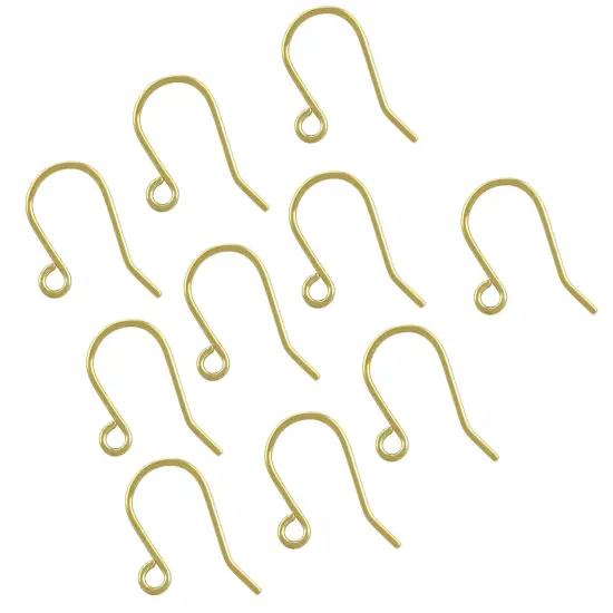 JewelrySupply Ear Wire - Shepards Hook 20mm Gold Plated (10-Pcs) {1}