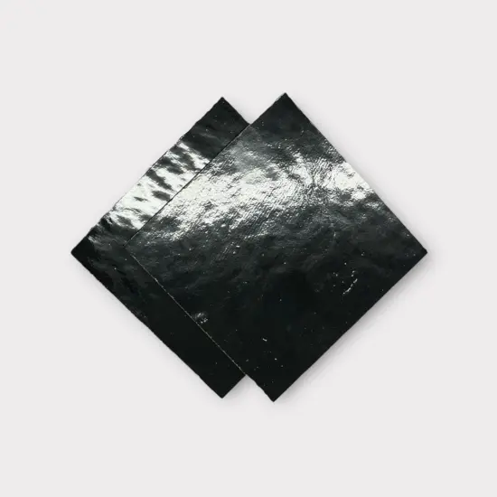 Black Opaque COE 96 Fusible Glass Sheets / Mosaic Squares - 2 Pack {1}