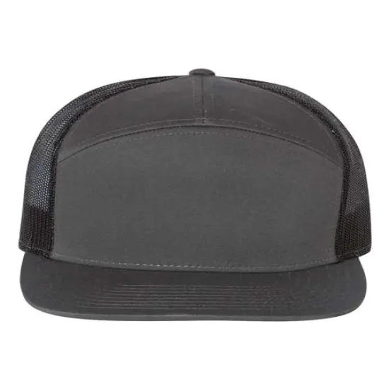 Richardson&reg; Seven Panel Trucker Cap Charcoal/ Black {1}