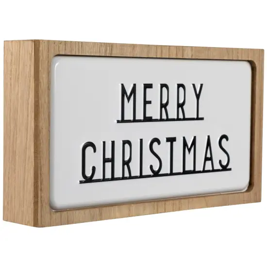 Northlight 3D Wooden Merry Christmas Decoration - 13" - White and Black {4}