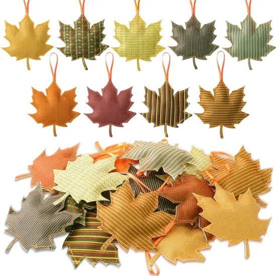 27 Pieces Fall Thanksgiving Maple Leaf Hanging Ornaments Felt 3D Fall Decoration Harvest Fall Leaves Farmhouse Decorations for Tree Festival Party Supplies(Maple Leaf Style) {2}