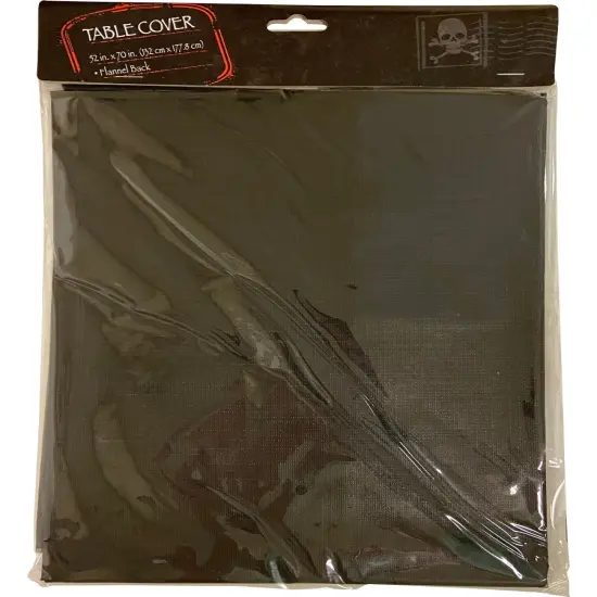 Solid Color Halloween Black Flannelback Tablecover Decoration {1}