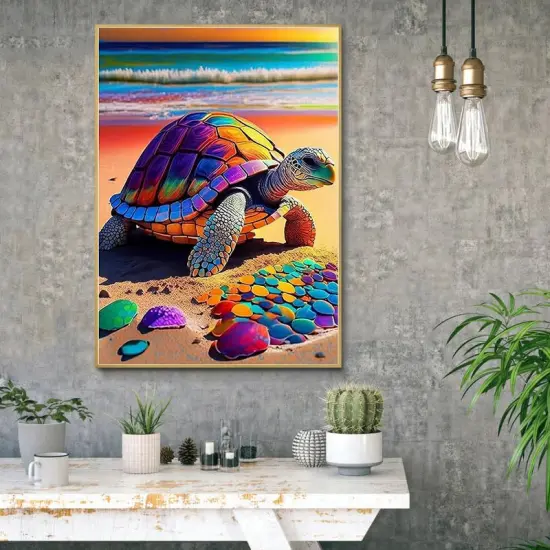 Eiazuiks Diamond Painting Kits for Adults, Colorful Turtle 5D DIY Diamond Art Kits Full Drill Diamond Dots for Gift Wall Decor and Relaxation Gem Arts 12x16 inch {6}
