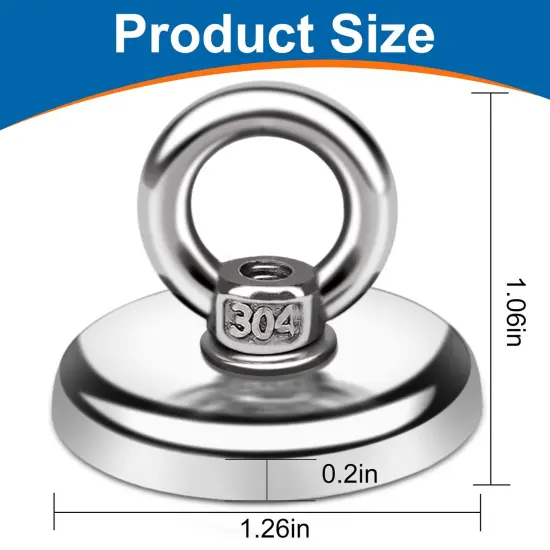10 Pieces Magnetic Hooks, 100 LB（45KG） Heavy Duty Magnetic Hooks with Countersunk Hole Eyebolt, Perfect for Home, Kitchen, Workplace, Office and Garage, {1}
