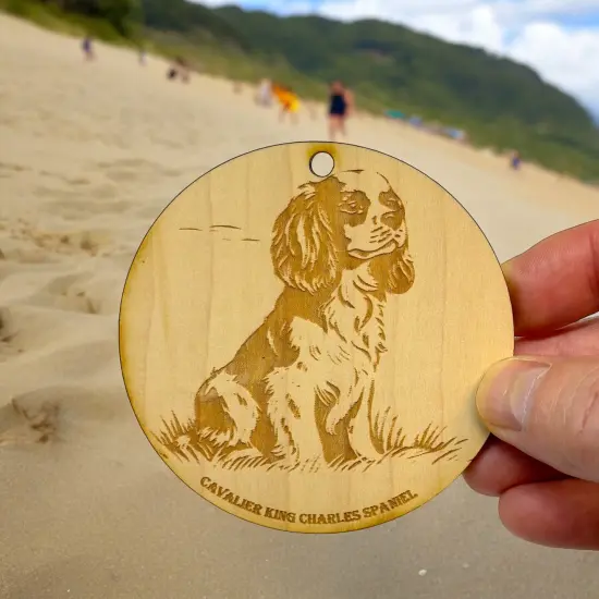 Ornament - Cavalier King Charles Spaniel Dog Raw Wood {6}
