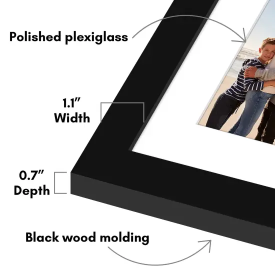 Americanflat 12x22 Collage Picture Frame - Fits Eight 4x6 Photos or One 12x22 Picture {9}