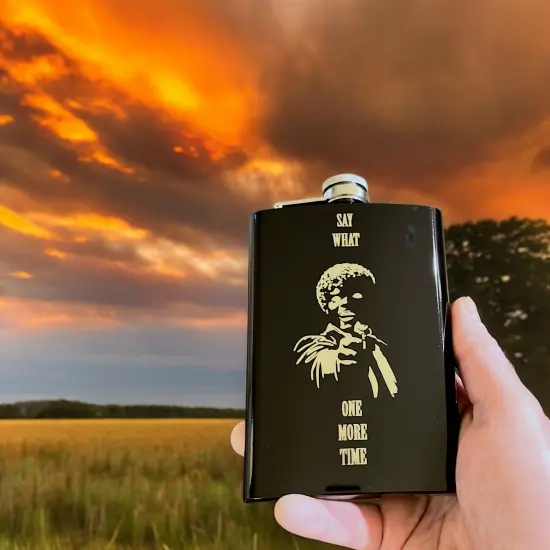 8oz Say What One More Time BLACK Flask {6}
