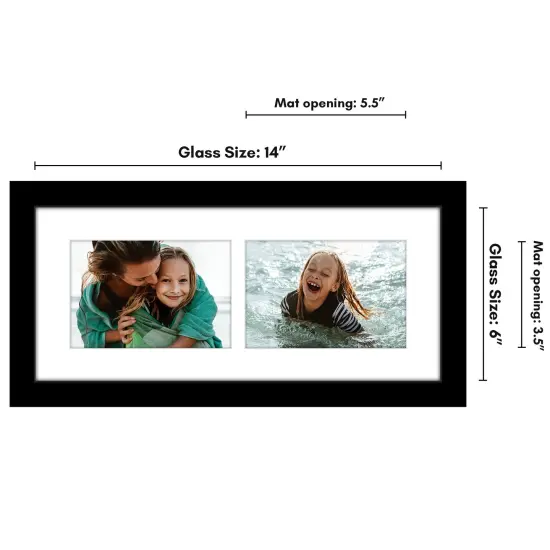 Americanflat 6x14 Collage Picture Frame - Fits Two 4x6 Photos or One 6x14 Picture {8}