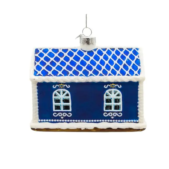 4.5" Noble Gems&trade; Glass Hanukkah House Ornament {2}