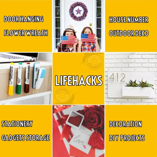 CZoffpro Double Sided Tape Heavy Duty - Clear Mounting Adhesive Two Tape, Transparent Strong Removable Stick Wall Strips Picture Carpet - Arts & Crafts Tape {4}