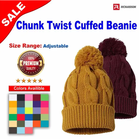 Richardson&reg; Chunk Twist Cuffed Beanie Black {2}