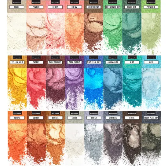 Mica Powder for Epoxy Resin &ndash; Pigment Powder for Nails &ndash; Epoxy Resin Color Pigment &ndash; Soap Making Dye &ndash; Mica Pigment Powder 24 Colors Set {1}