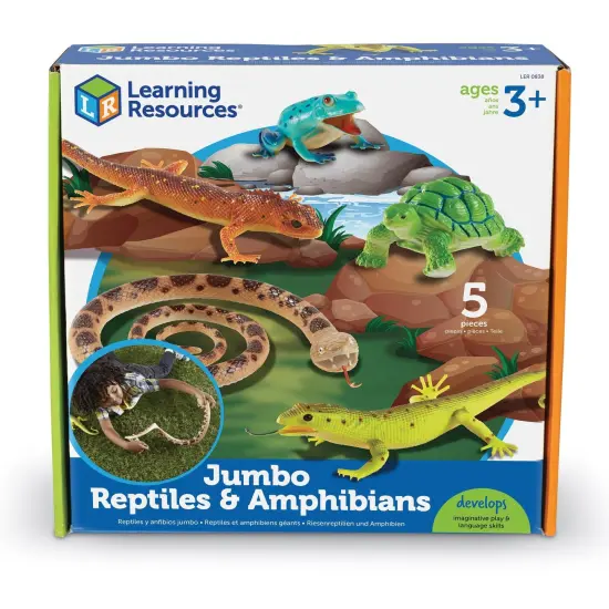 Jumbo Reptiles & Amphibians, Set of 5 {2}