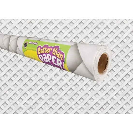 White Trellis Better Than Paper Bulletin Board Roll, 4' x 12', Pack of 4 {2}
