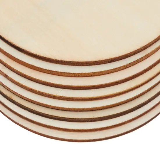 Set of 130 Unfinished Wooden Squares and Circles for Wood Burning Projects, DIY Crafts (3 Sizes/Shape) Brown {5}