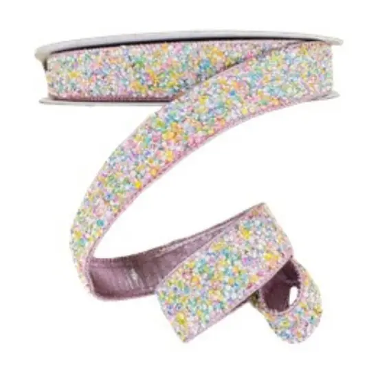 1.5" Pastel Multi Sprinkles Ribbon: Pink (10 Yards) {3}