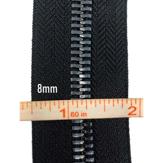 Black Metal Glossy Jacket Separating Zipper 5MM or 8MM {5}
