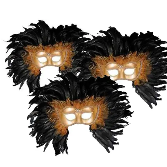 Lion Mask Half Style with Feathered Mane {1}