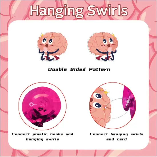 24 Pieces Brain Hanging Swirls Party Decorations {4}