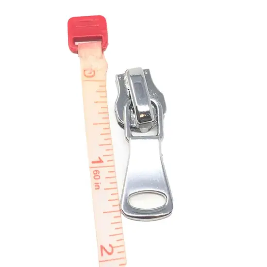 Zipper Pull &ndash; Square Glossy Metal 8MM in Silver {2}