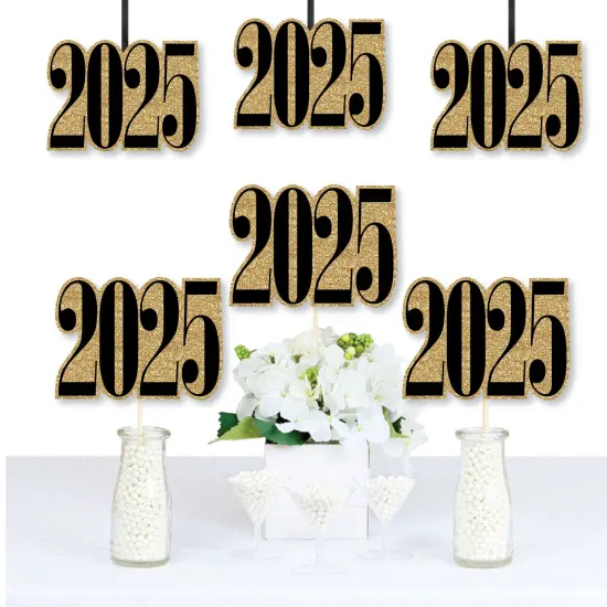 Big Dot of Happiness Gold New Year's Eve - 2025 Decorations DIY Party Essentials - Set of 20 {1}