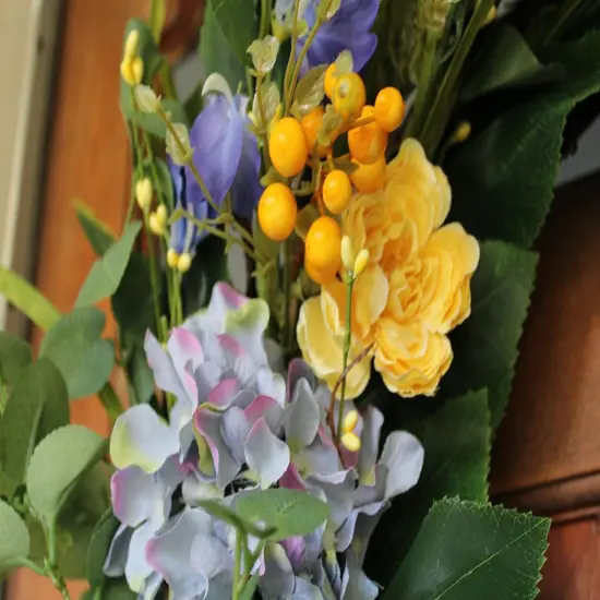 Aftonshire Silk Spring Front Door Wreath 24 Inch, Beautiful Full Handcrafted Spring Wreath, Designed in USA, White Storage Gift Box Included, Measures True to Size {3}