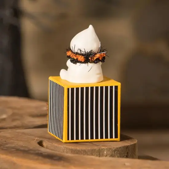 Bethany Lowe by Artist Michelle Allen Halloween Boo on Block 4 Inch Figurine {3}