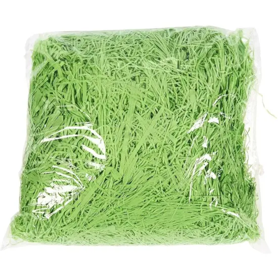 Green Paper Shred for Easter Gift Baskets 4oz, Decorative Basket Filler for Gifts, Packaging, Wrapping, Easter Grass, DIY Craft {5}