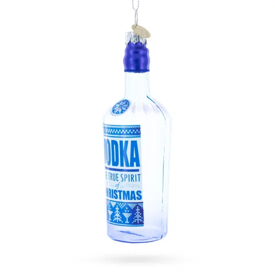 Vodka Bottle Glass Christmas Ornament {3}