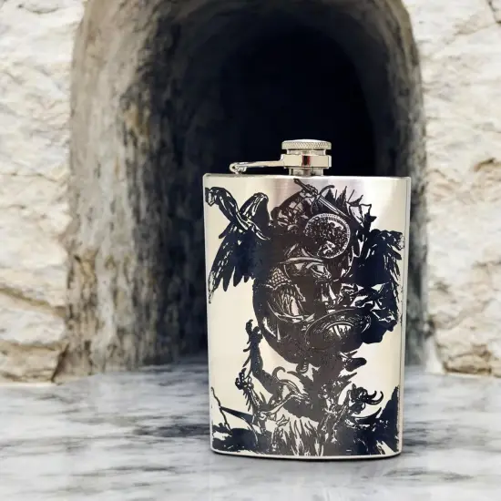 8oz Vintage St. Michael Stainless Steel Flask {3}