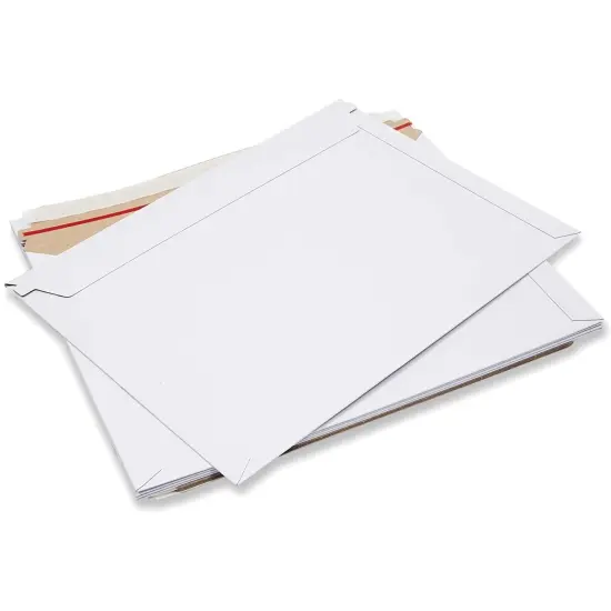 100 Pack Rigid Mailers with Self Sealing Flap, Stay Flat 9.5x12.5 Cardboard Envelopes for Shipping Documents, Magazines {6}