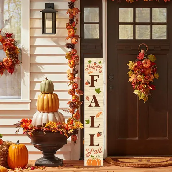 Happy Fall Standing Porch Sign Decoration - 47.2 x 7.8 Inch {5}